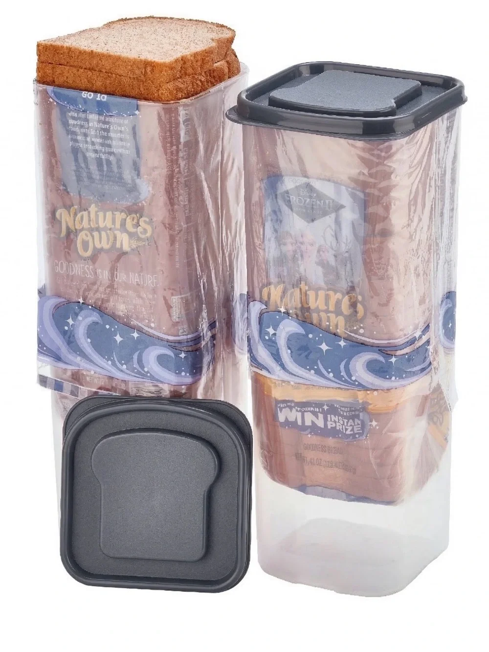 Mainstays Bread Keeper - Gray Lid, Frosted Body (Set of 2)